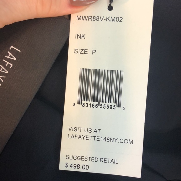 Lafayette 148 Open Cardigan Sweater Lace Back NWT Navy Size Small - Picture 9 of 13